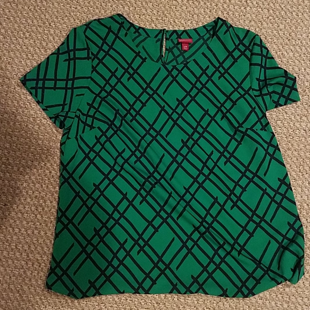 Green and Navy top